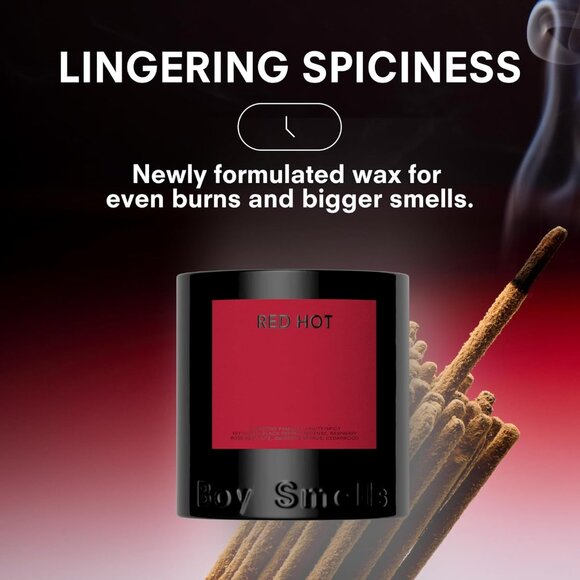 BOY SMELLS Candle 8.5 ounce NEW - RED HOT Charcoal Campfire Vibe Scent - NIB - Picture 2 of 6